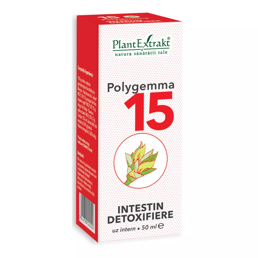 Polygemma 15, Plantextrakt, 50 ml, Detoxifiere intestin. | apois.ro